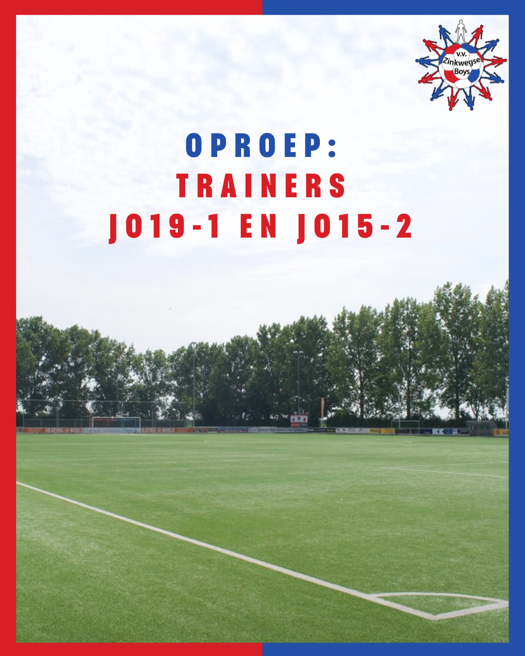 Oproep: trainers JO19-1 en JO15-2