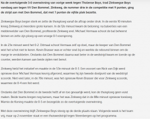Den Bommel - Zinkwegse Boys 0-5